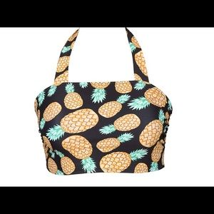 Pineapple pin up bikini top